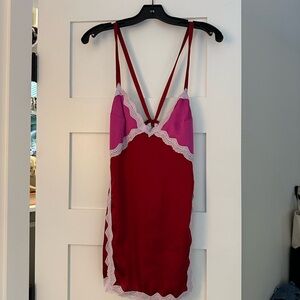 Free People Pink and Red Slip